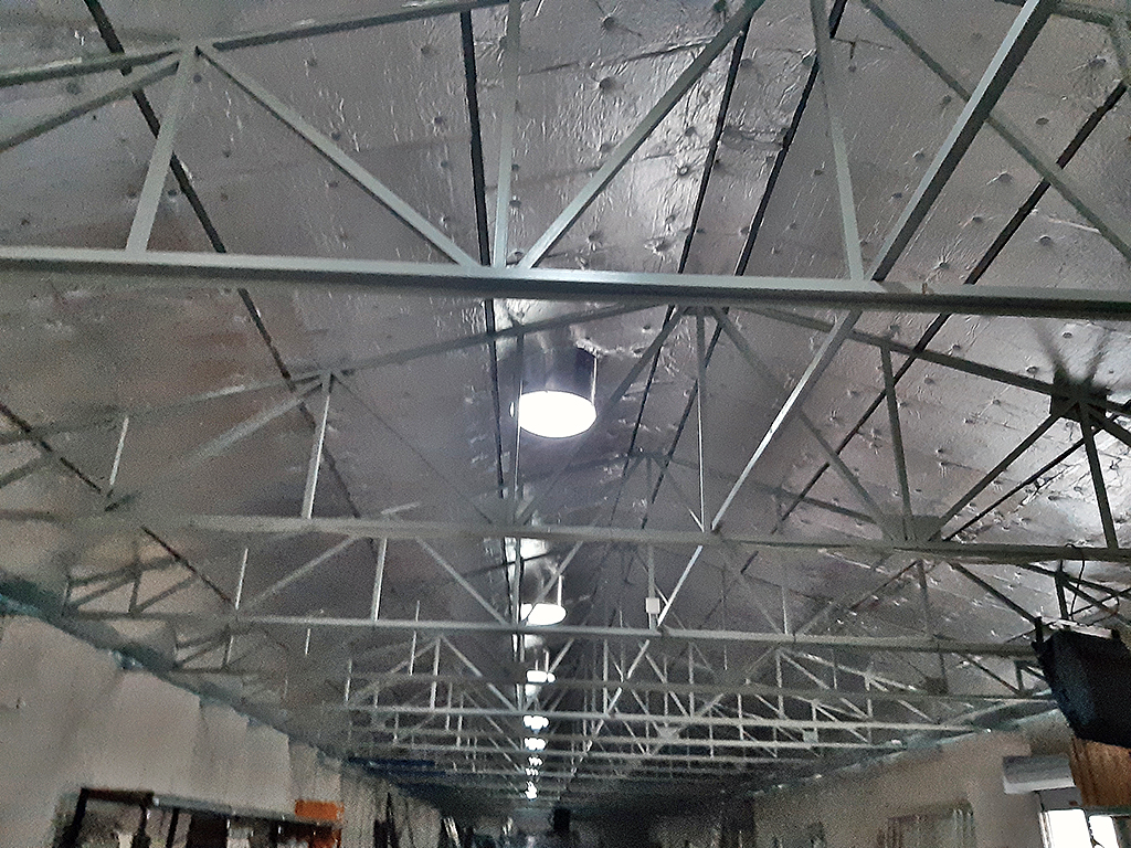 CEILING OF INDUSTRIAL ROOF WITH SOLAR TUBES